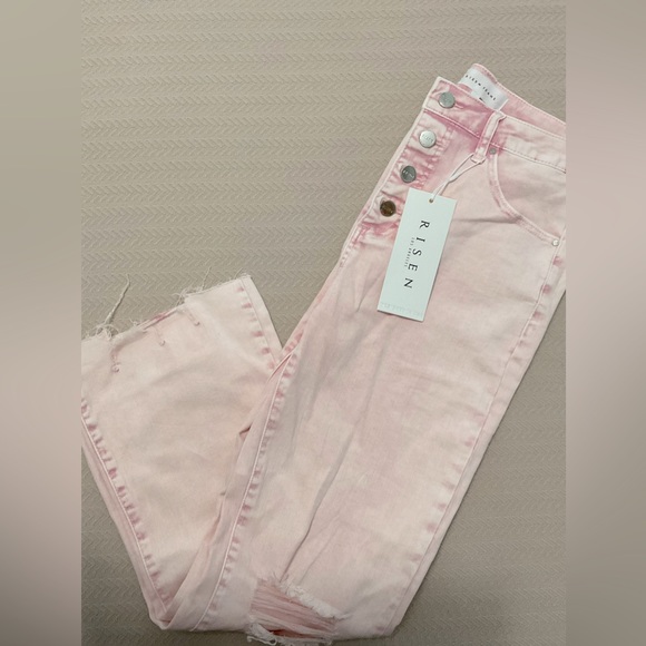 Risen Pink Cropped Jeans NWT - Picture 4 of 5